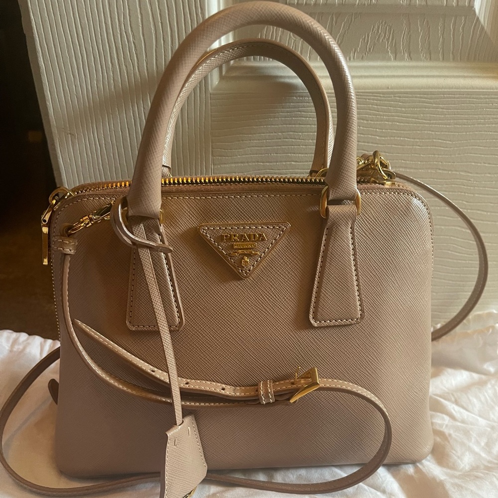 Authentic Prada Saffiano Mini crossbody- Pink Gold HW